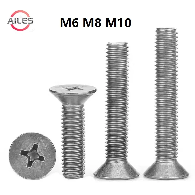 

M6 M8M10 TA2 Pure Titanium Cross Recessed Countersunk Head Screws Titanium Alloy Flat Head Philips Bolts