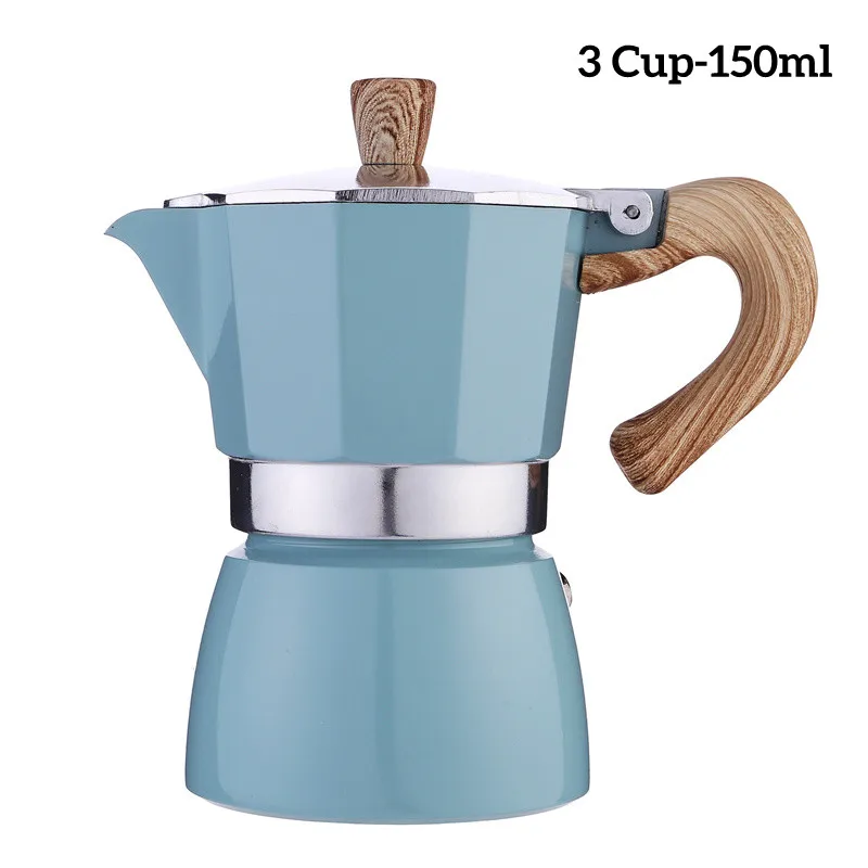 Estufa de inducción de acero inoxidable, cafetera Moka, cafetera para café  con cuerpo completo, hace 6 tazas (300ml) de Espresso - AliExpress