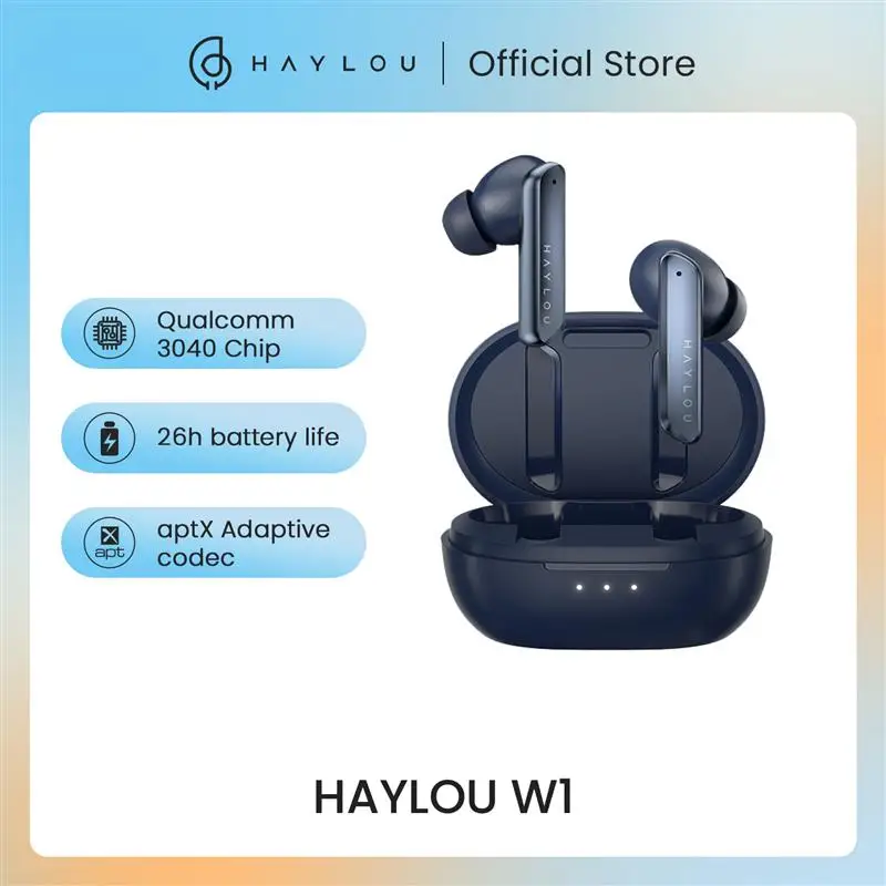 

HAYLOU W1 Bluetooth Earphones QCC 3040 aptX Adaptive Wireless Headphones 4 Mics cVc8.0 & ENC Earbuds Touch Control Headset