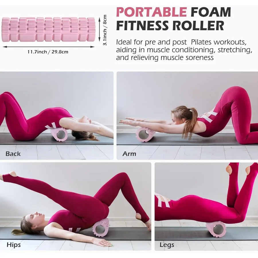 Upgraded Pilates Bar Kit with Resistance Bands Made from Natural Latex for Women Men HeavyDuty Stainless Steel Multifunctional