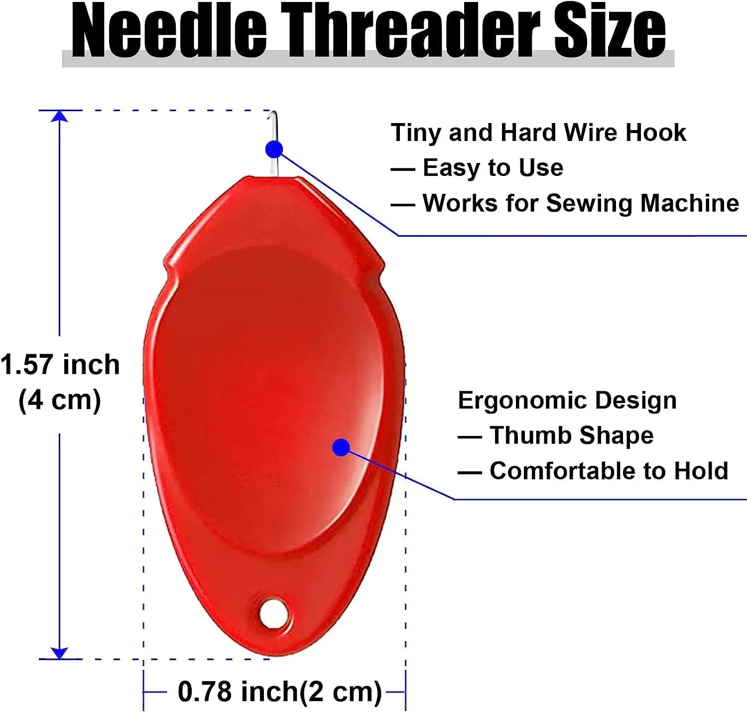 Needle Threader for Hand Sewing, Plastic Wire Hook Simple Threader