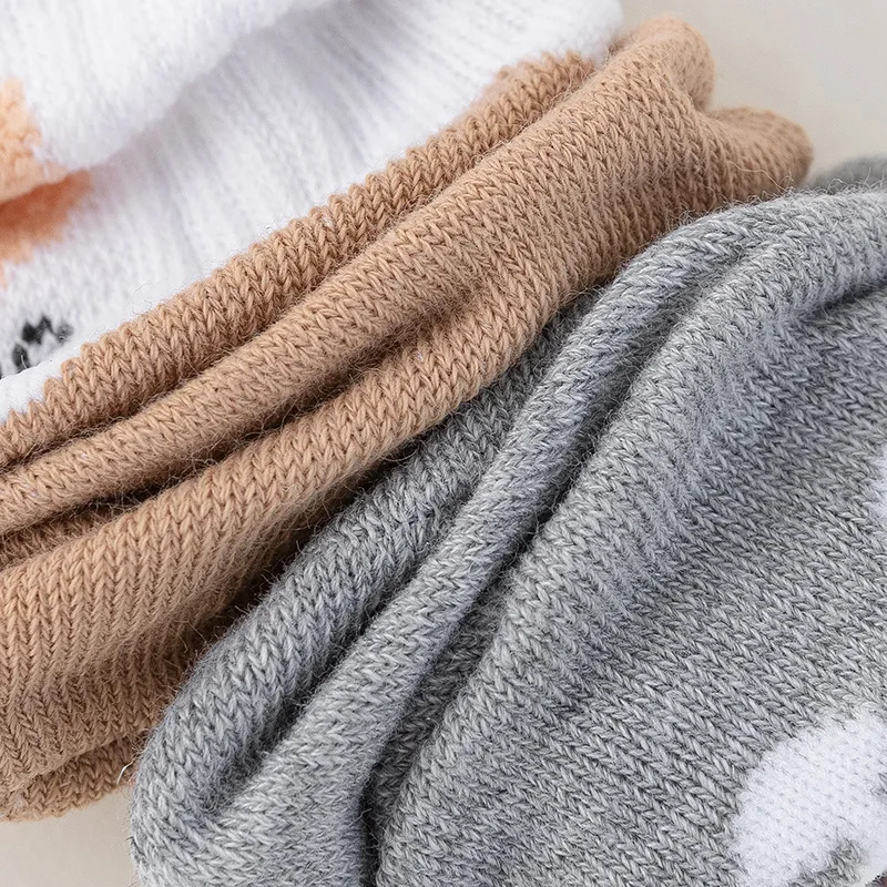 5Pairs/set Baby Socks Low Cut Stretch Ankle Sock Cute Bear Infant Socks for Newborn Toddler Boys Girls Baby Sock 1-5Y
