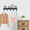 1Pc Metal Paw Pet Dog Hanger 5 Hooks Coat Key Lead Leash Wall Rack Holder Organizer, Towel Rack，Organizer，Storage rack 2