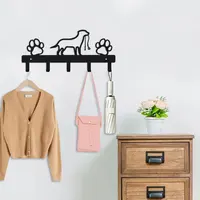 1Pc Metal Paw Pet Dog Hanger 5 Hooks Coat Key Lead Leash Wall Rack Holder Organizer, Towel Rack，Organizer，Storage rack 2