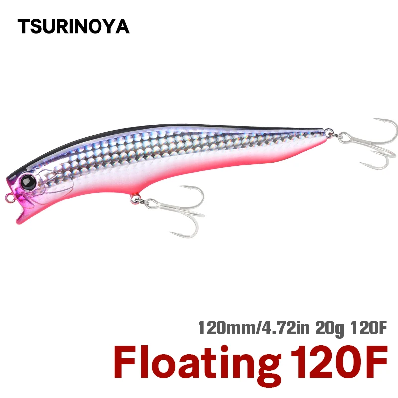 

TSURINOYA 120 мм, 20 г, 0-30 см, Горгона, плавающая блесна, стандарт морской воды, жесткие приманки, рыба, длинное забрасывание, Пляжная рыболовная приманка