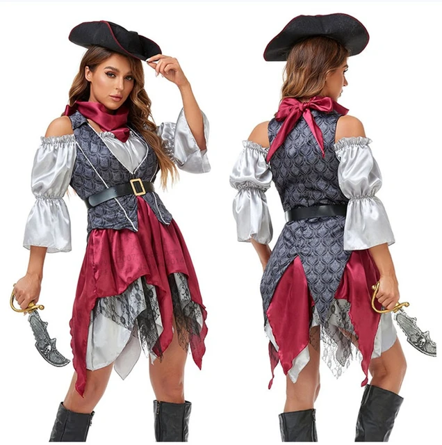 M-XL Women Halloween Pirate Costume Female Warrior Cosplay