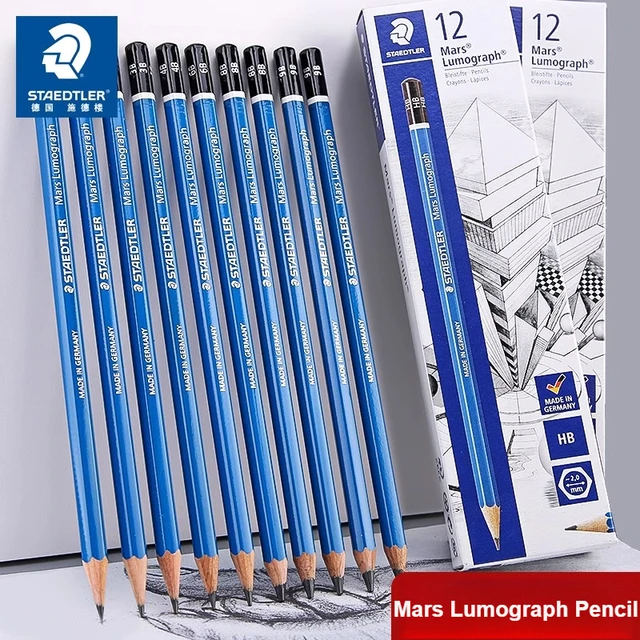 1PC Staedtler Mars Lumograph 100 Graphite Art Drawing Pencil, Medium Soft, Break-Resistant Bonded Lead Professional Pencils 1