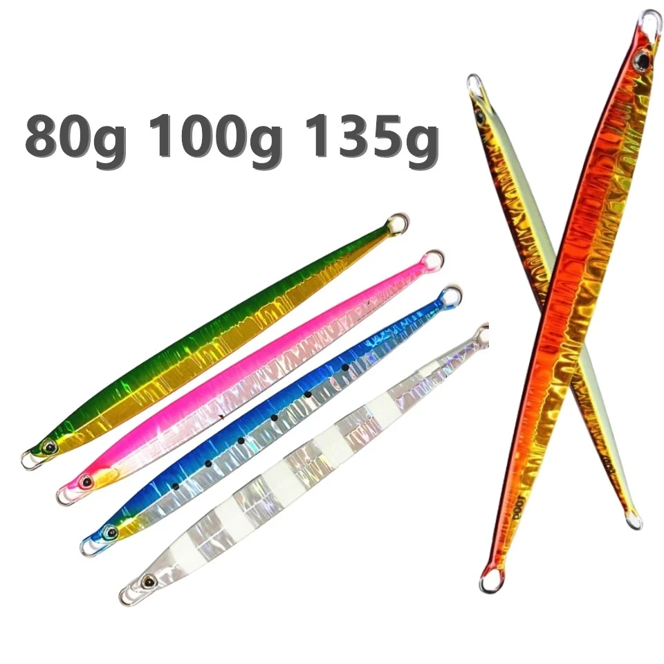 Swolfy 1pcs 80g 100g 135g Seafishing jigging lure fast speed jig long
