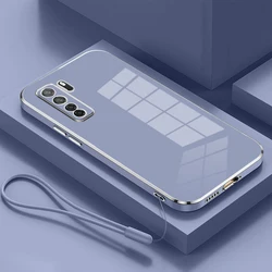 Luxury Square Plating Shockproof Back Cover for Huawei P40 lite 5G (Gs6D grey)