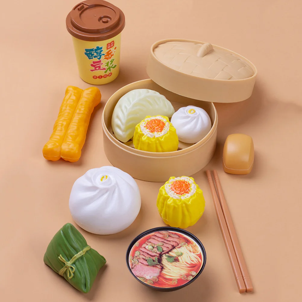 

58 Pcs Kitchen Toys Pretend Play Chinese Breakfast Cooking Food Fruit Kid Gift Plastic Toddler Mini