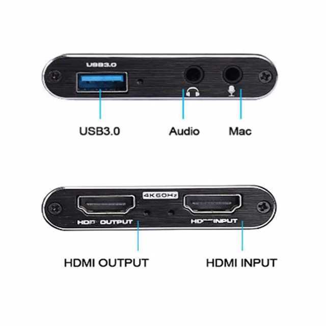 4k 1080p 60fps Hd Video Capture Card HdTV Camera Recording Box - Compatible With Usb 3.0pc Live Streaming Grabber Recorder 4