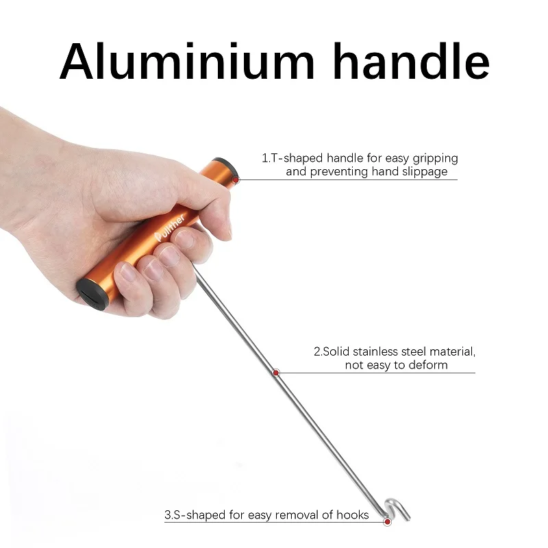 Fish Hook Remover Pullther Fishing Hook Remover Middle Fishhook Dehooker Hook Extractor Detacher Disgorger Rapid Decoupling Device Fish Tool