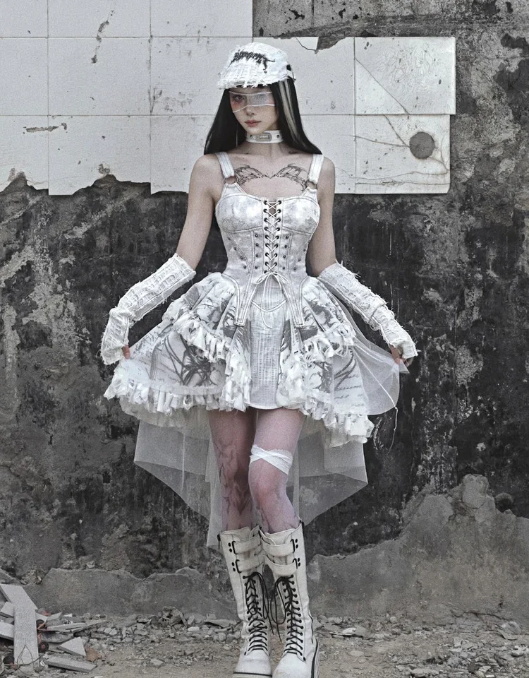 関税送料込 1807 GOTHIC LACE UP サンダル Women Retro Victorian Lace Up Ruffle Steampunk Gothic Goth