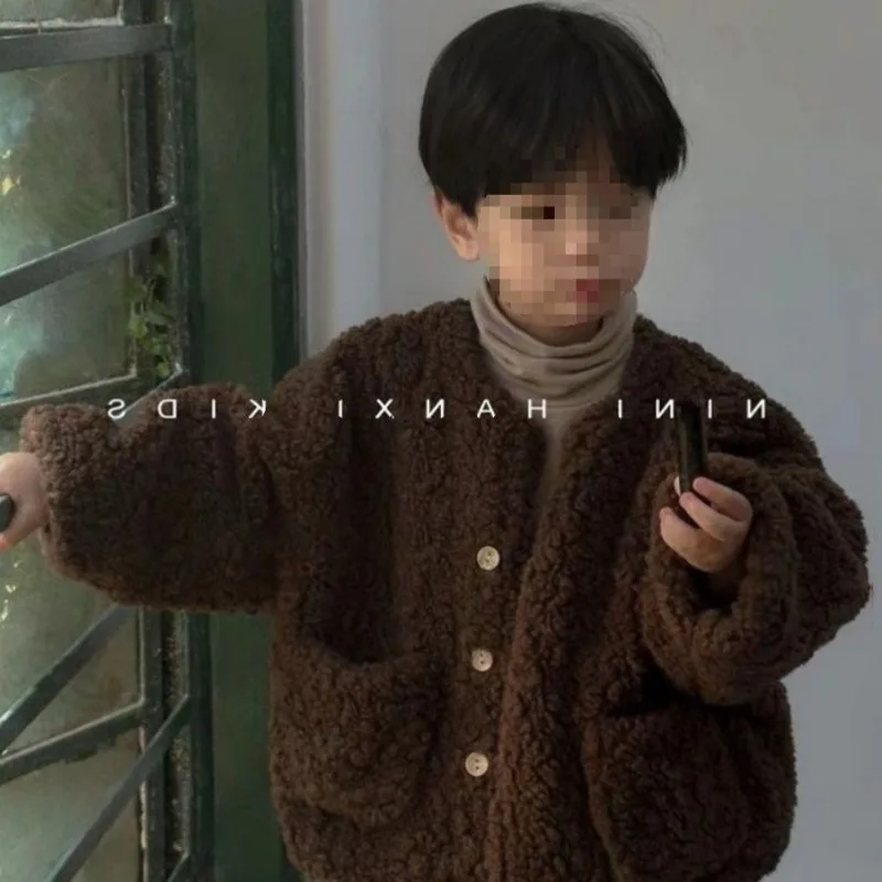  가을, 겨울 두꺼운 코트, 소년의 다목적 양모 겨울 옷, 소녀의 벨벳 탑, 아동 의류