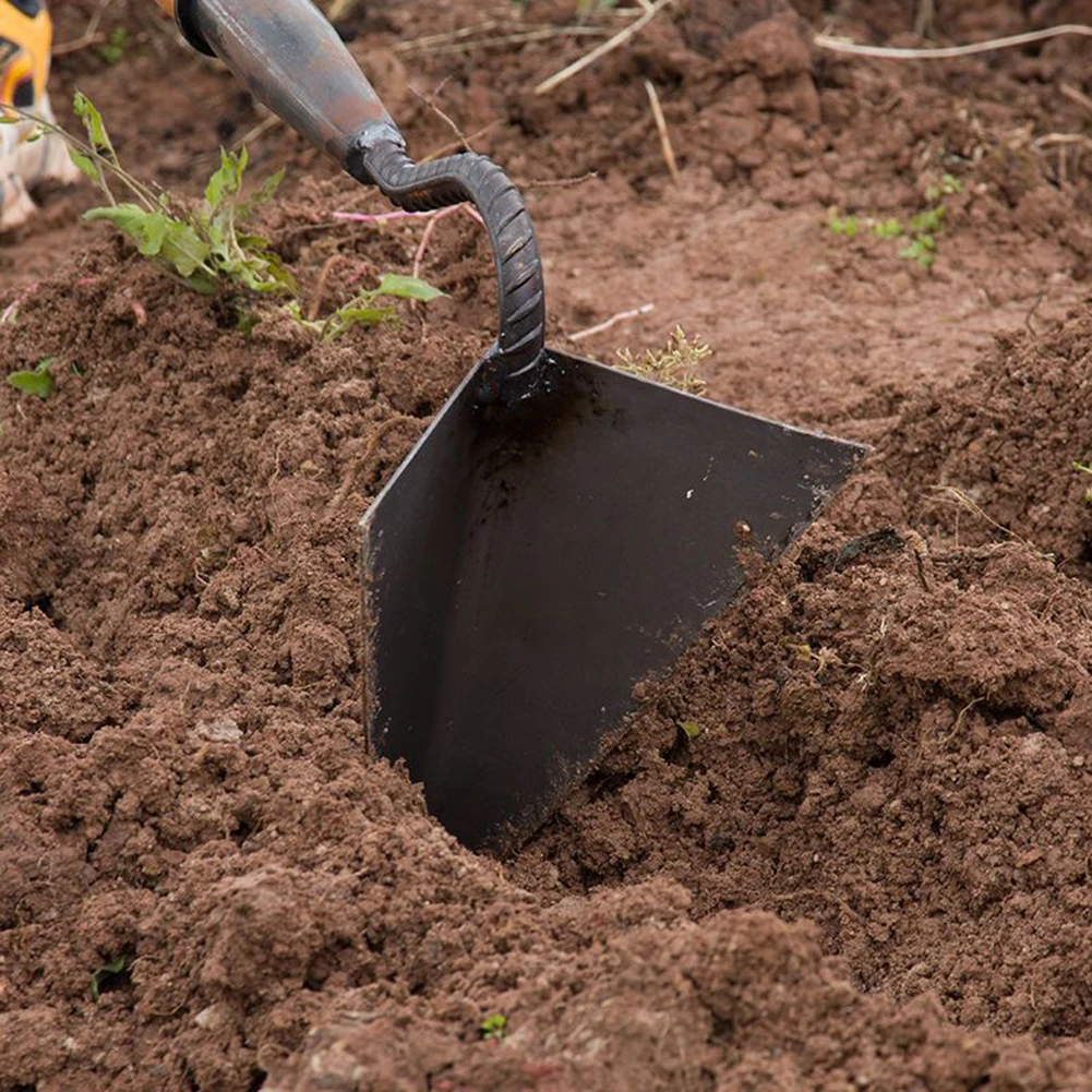 Farm Tools Hoes Triangle Small Tip Hoe Plowing Hoe Agricultural Land Turning Loose Soil Hoe for Household Vegetable Planting 4