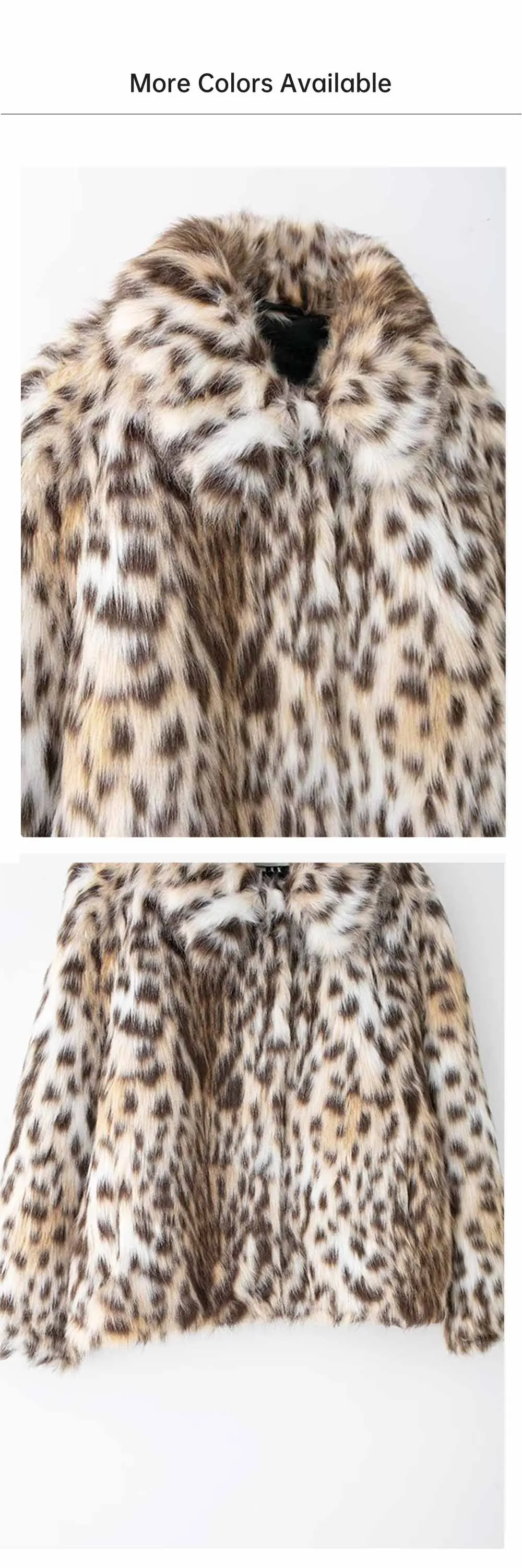 Description Picture 6 of itemAutumn and winter new casual women's clothing simple and fashionable versatile leopard print faux fur effect jacket