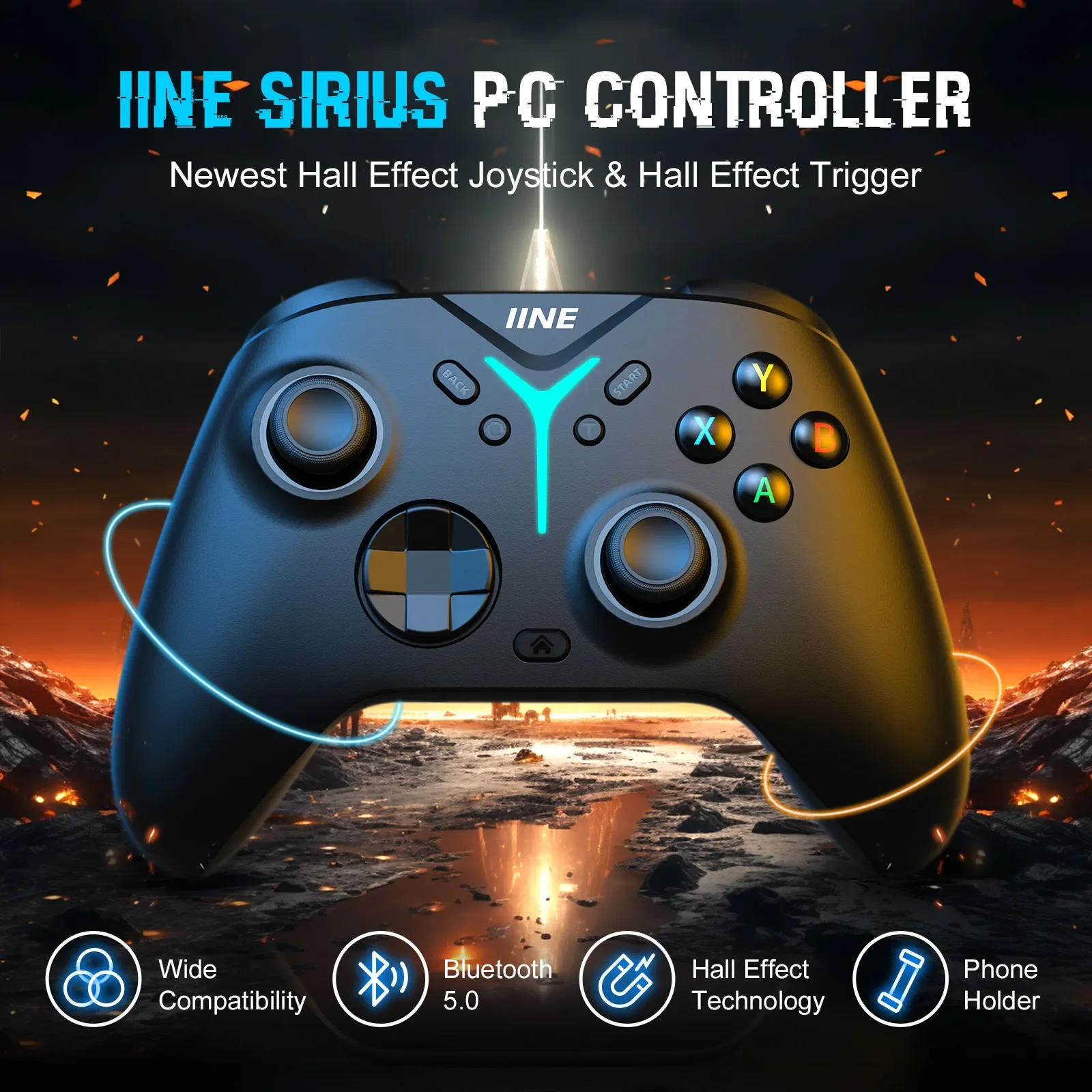 IINE ø콺 PC Ʈѷ ׷̵ Ȧ Ʈ ̽ƽ  ġ, PC  ġ OLED   , 2.4Ghz