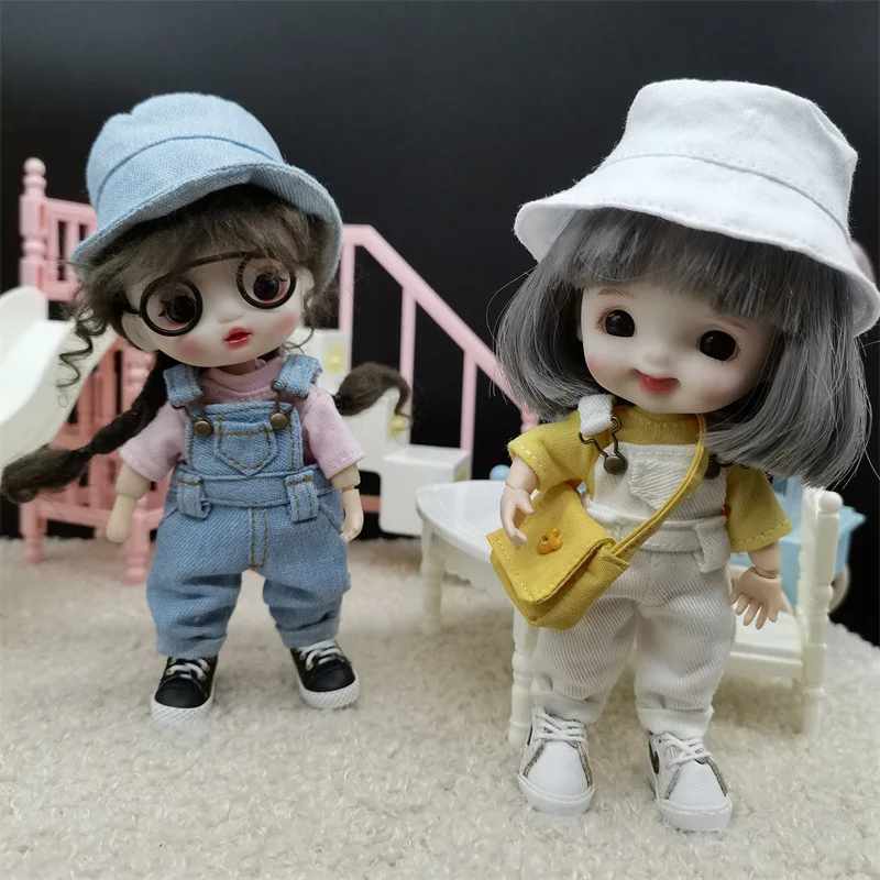 GSC 1/12 인형 오버올 진, OB11 인형 의류, 핫 세일