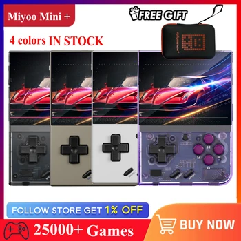 Miyoo Mini Plus 휴대용 게임 콘솔, Mini + V3 레트로 게임 비디오 콘솔, 128GB Cortex-A7 리눅스 시스템, 3.5 인치 IPS 스크린 게임 플레이어