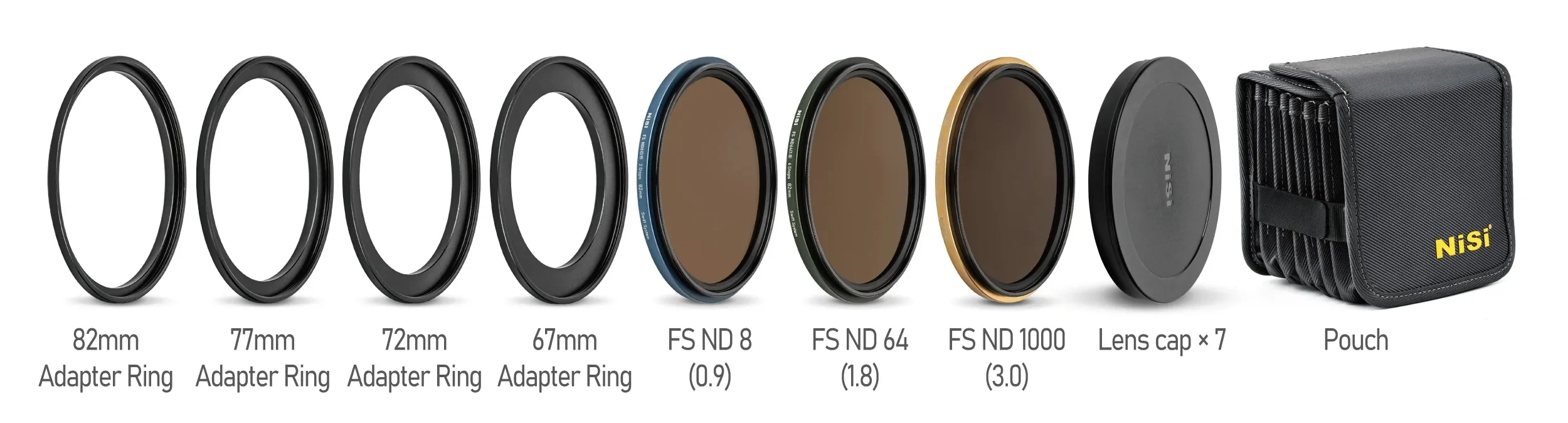 Nisi Swift System FS ND Kit ND8 ND64 ND1000 Lens Filter 49/67/72