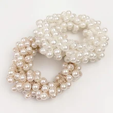 

Woman Elegant Pearl Hair Ties Beads Girls Scrunchies Rubber Bands Ponytail Holder Hair Accessories Elastic Hair Band Rubber Band