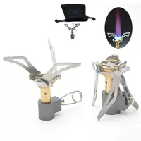 3000W Titanium Mini Camping Gas Burners One-Piece Pocket Stove Outdooor Hiking Folding Cooking  Portable Furnace