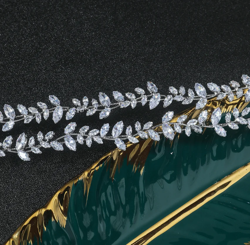 Braut Stirnbänder Hochzeit Kopfschmuck Zirkonia CZ Braut Tiaras Diadem Frauen Mädchen Haarband Party Prom Haar Schmuck Kopfschmuck – Detail 36