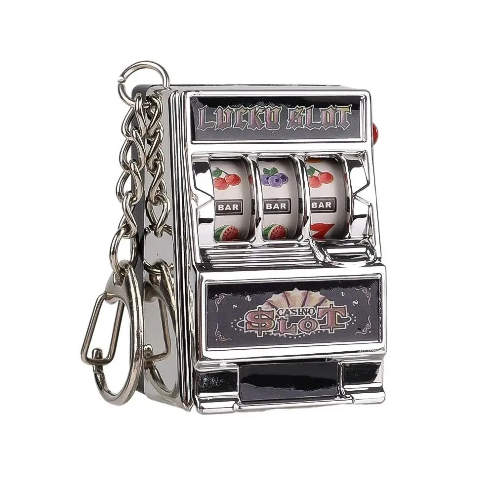 Plastic Mini Slot Machine Toy Keychain for Kids and Adults