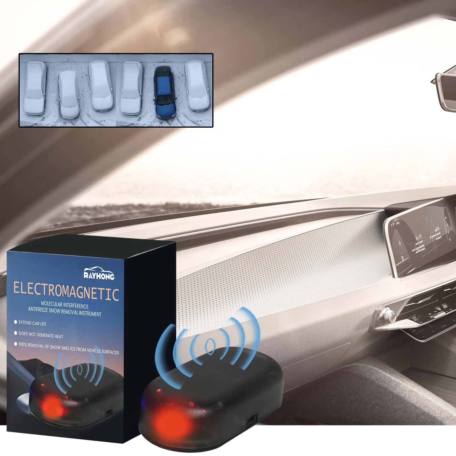 Solar Antifreeze Car Electromagnetic Molecular Windshield Snow Removal Window Glass Microwave Deicing Anti-ice Instrument 1-4pcs windshield deicing instrument