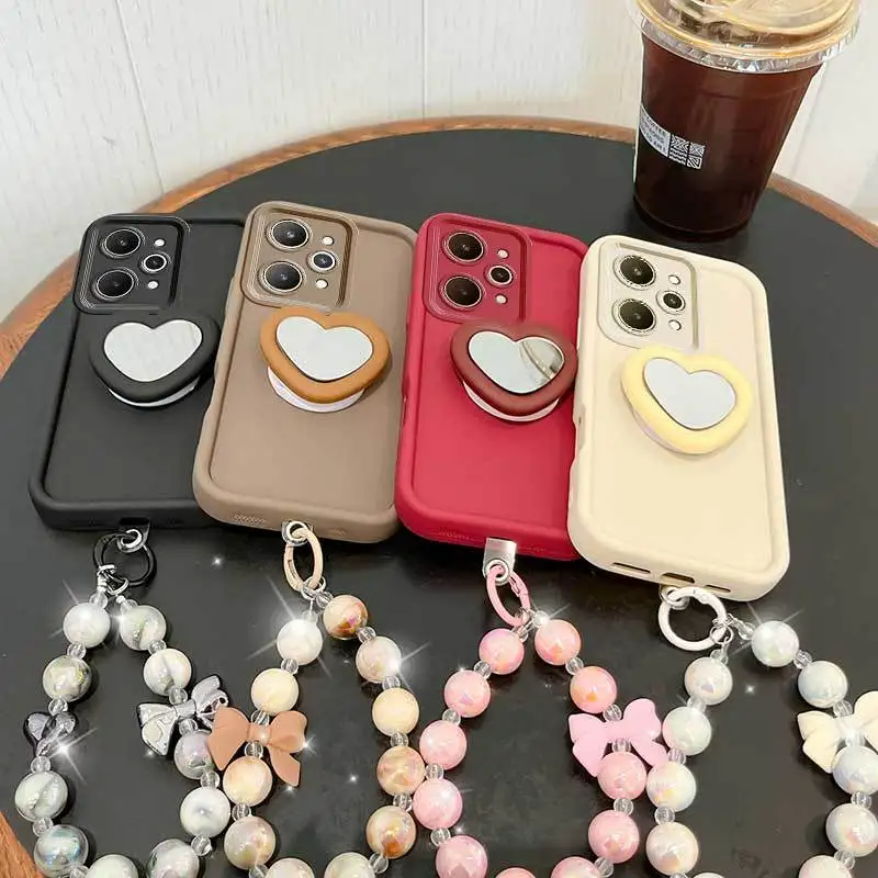 Chic Love Bracket and Lanyard Phone Case
