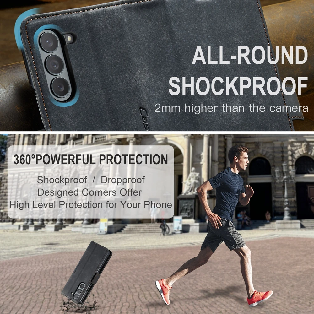 Retor Leather Wallet Case Anti-Drop Flip Case for Samsung Galaxy Z Fold 7 6 5 4 Fold6 Shockproof Phone Cover Cards Holder Bumper | Gaffar India