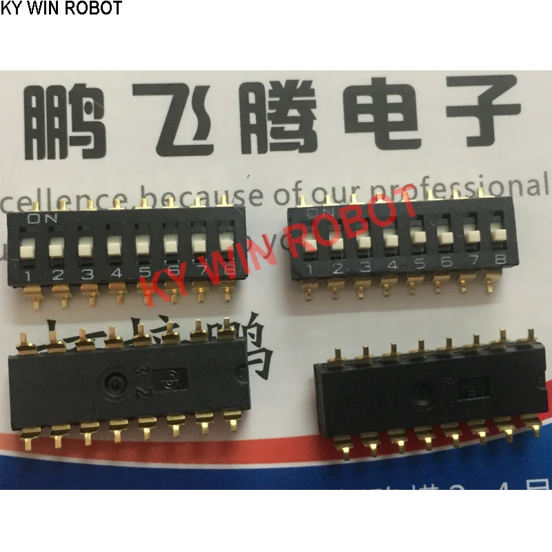 

1PCS Imported A6S-8104 dial code switch 8-bit patch 2.54mm key coding toggle switch