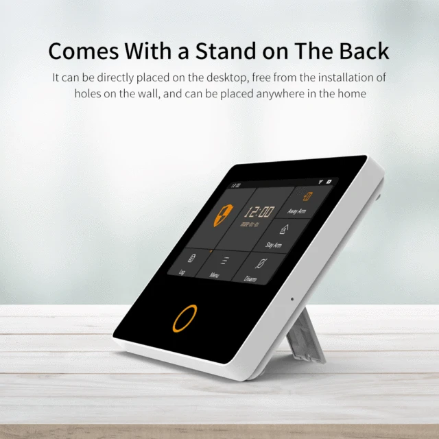 Staniot WiFi SecPanel 5 Wireless Home Alarm System Tuya Smart 4.3" Touch Screen Security Kit Built-in Siren APP Remote Control 4