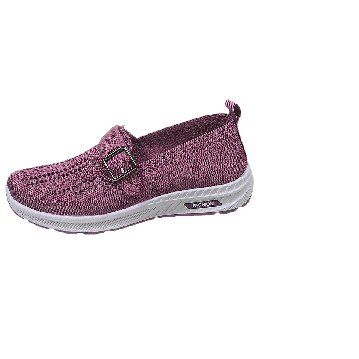 Women's Summer Hollow out Casual Shoes Breathable Mesh Upgraded Version Flat Heel round Toe Slip-On Low Top Sneakers 5