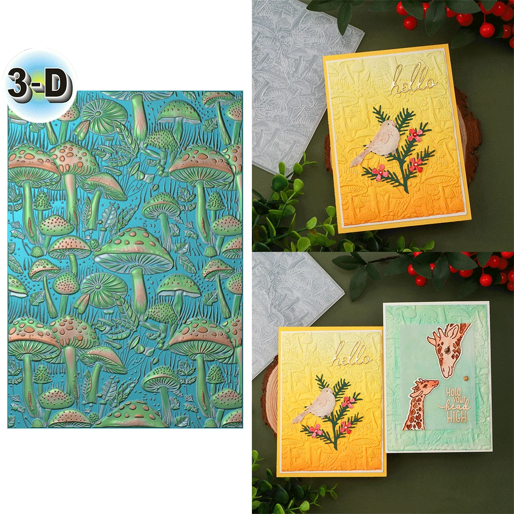DIY Card Folder Briartw Succulent & Cactus 3D For Card Making | 6.3x4.5  Inch Clear Plastic Texture Template For Paper Crafts Embossing Folder