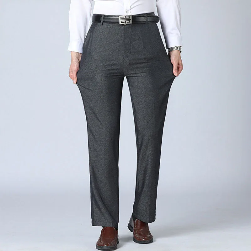 Spring Autumn New Men Suit Pants Business Office Streetwear Fashion Male Solid Pocket Loose Casual Straight Full Trousers 29-40 2