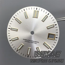 Premium 29mm Sunburst Green Luminous Watch Dial with Black, Pink, Gold Hand Set (White gold)