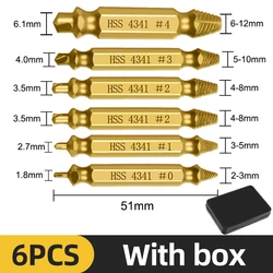 Damaged Screw and Bolt Extractor Set - Woodworking Removal Tools (Gold 6pcs with Box)