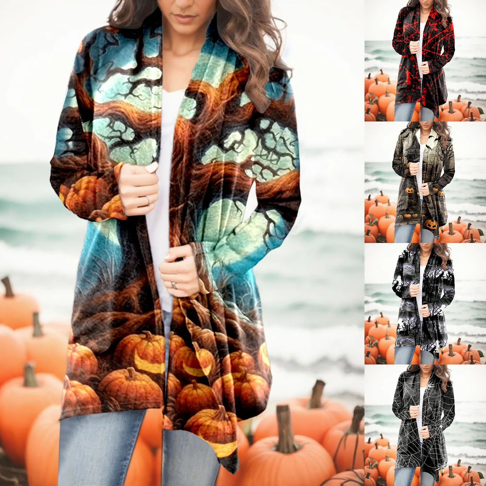 

Womens Fashion Cardigan Fall Fashion Open Front Printed Cardigans Sweaters Lightweight Thin Coat Jacket Outerwear