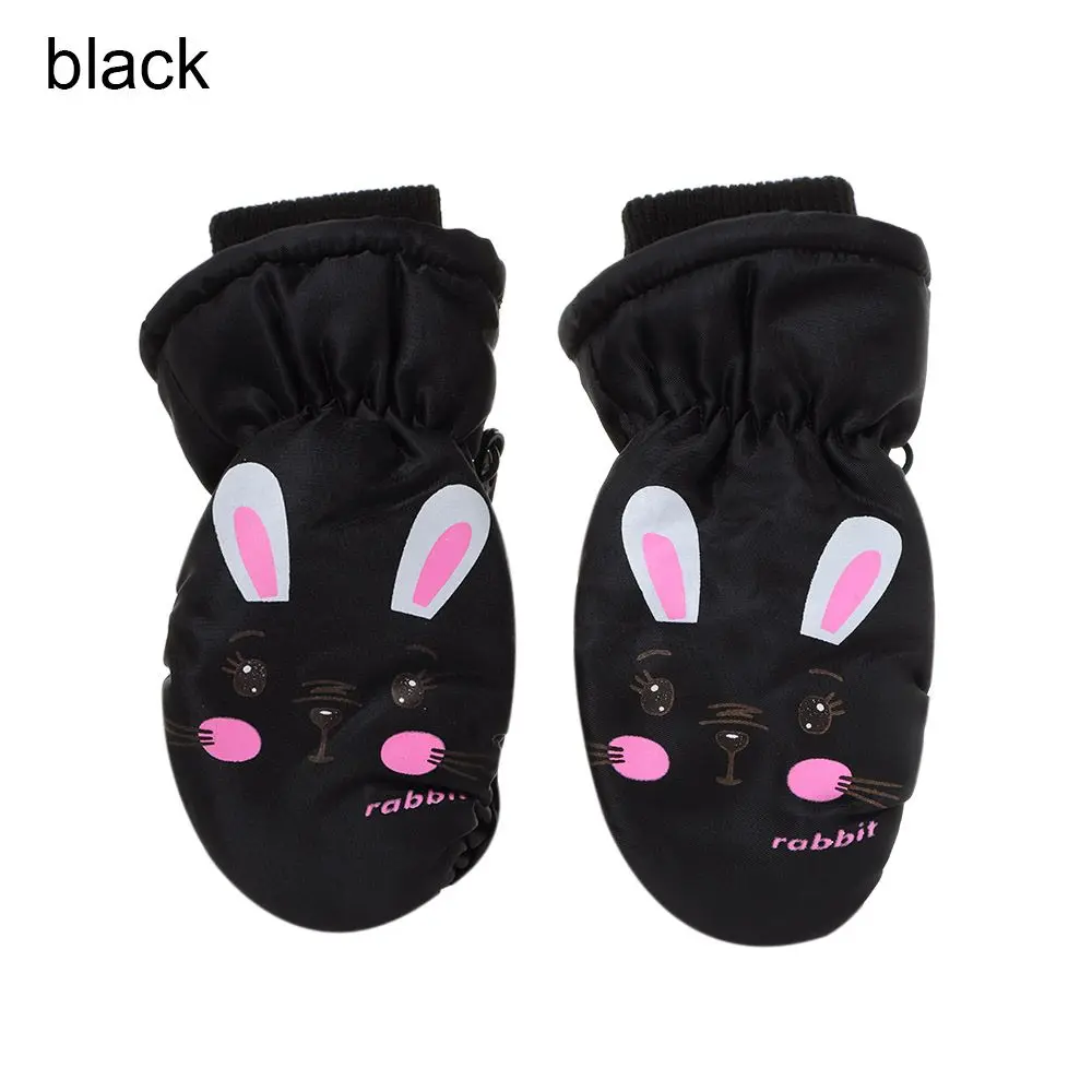 Waterproof Kids Ski Gloves Cartoon Rabbit Non Slip