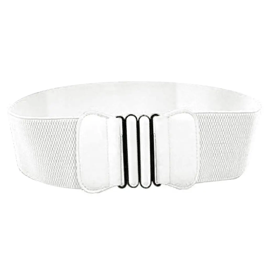 

Vintage Women Ladies Elastic Bow Wide Stretch Belt Buckle Waistband Waist Belt