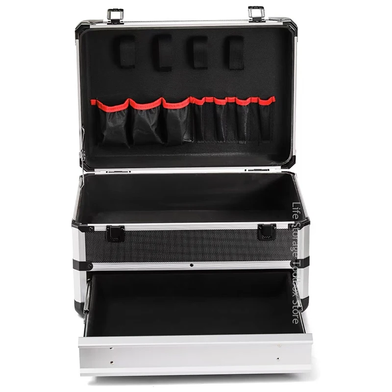 Aluminum Carrying Case Tool box Drawer Type Tool Box Organizer Multifunctional Metal Tool Box Suitcase Electrician Suitcase 2