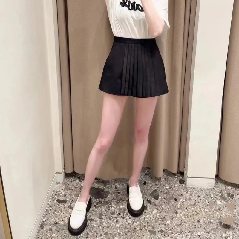 

Women Pleated Jupe Solid A-Line High Waist Summer New Casual All-Match Skirt