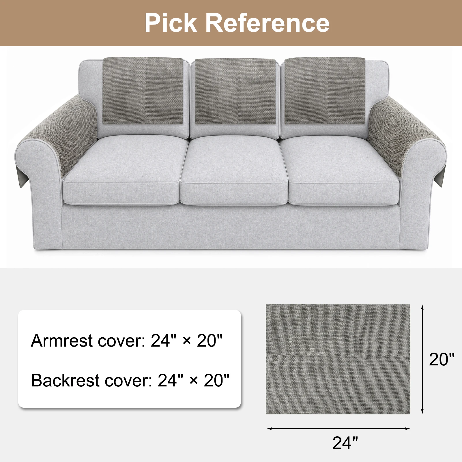 Premium Non-Slip Washable Sofa Armrest Covers - Set of 2 for Loveseats & Recliners