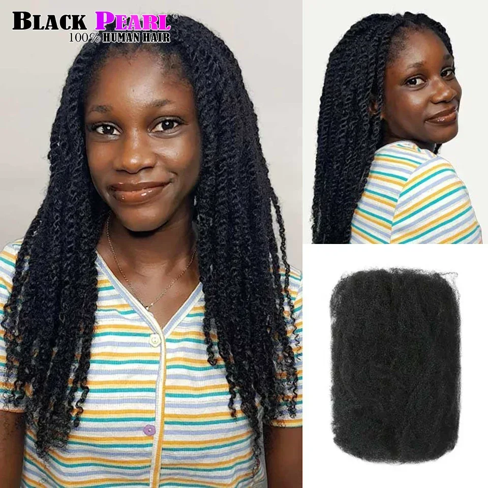 Brazilian Afro kinky Bulk Human Hair For Braiding Dreadlock Hair Queen Virgin Remy Natural Brown 50g/Pc Extension BraidHair