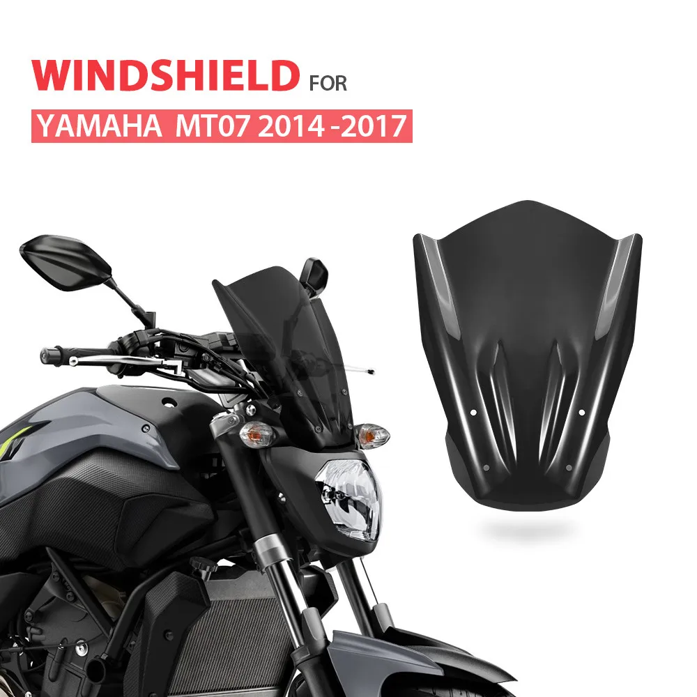 

For YAMAHA MT07 2017 Windshield MT 07 Windscreen with Mounting Bracket 2014 2015 2016 FZ-07 FZ07 FZ 07 Wind Deflectors