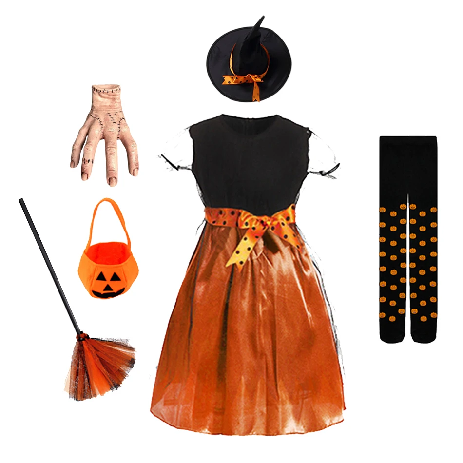 Disfraces de brujas para juegos de rol para niños Disfraces de Halloween para niñas Disfraces de cosplay Disfraces para niños Disfraces de calabaza y cornucopia