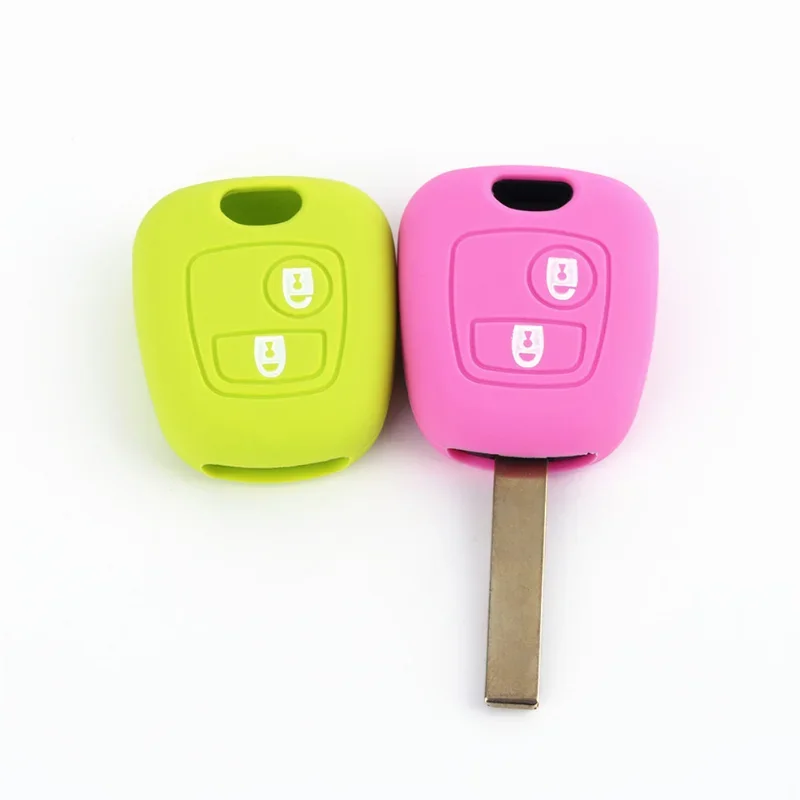 Key case cover key case car key shell Silicone Key Car Case Protector Keys Cover For Peugeot 107 206 207 307 For Citroen C1 C2 C3 C4 Zarra Toyota Aygo Accessories