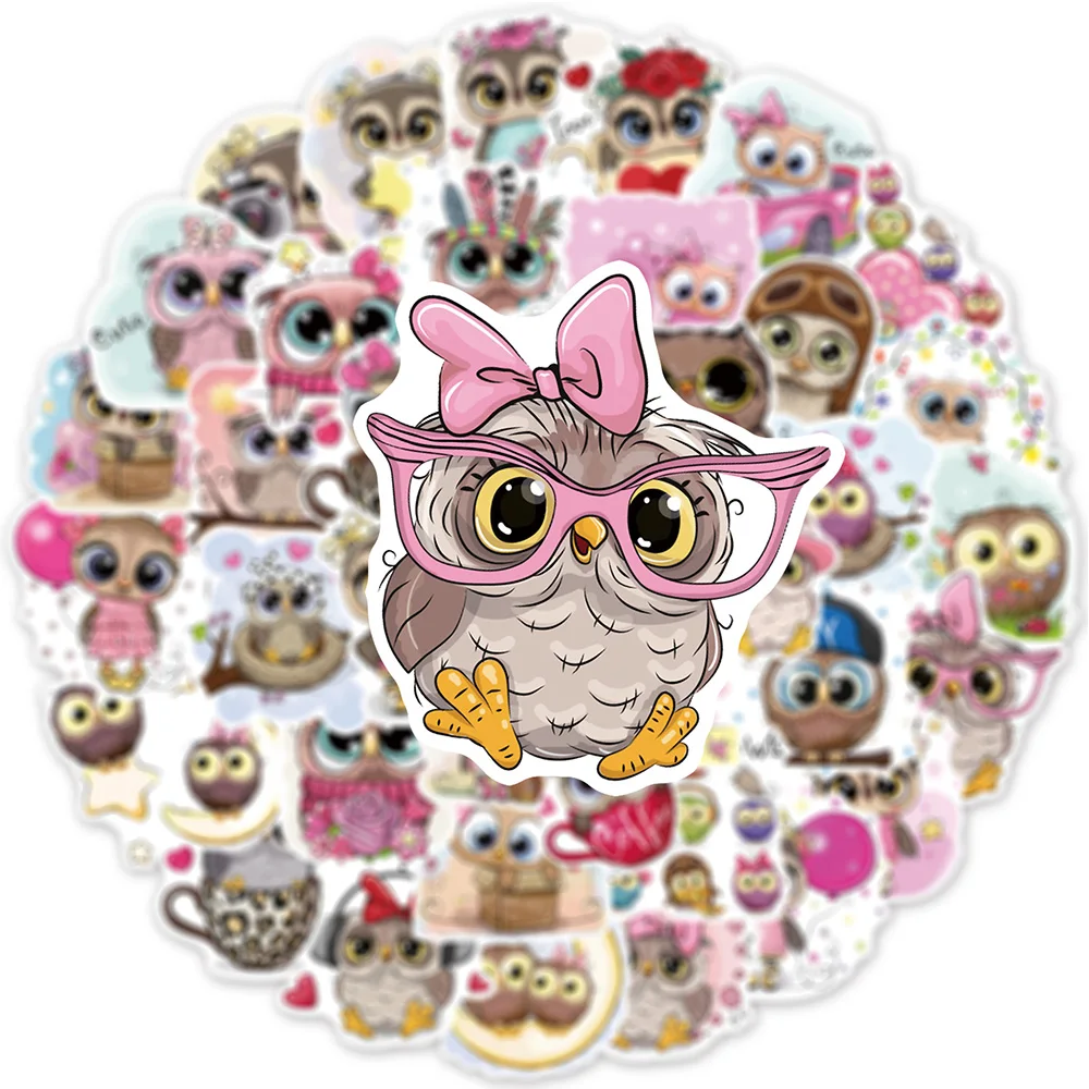 10/30/50pcs Kawaii Cartoon She-Owl Stickers for Notebook Laotop Tablet Phone Waterproof Graffiti Kids Sticker Decals Classic Toy