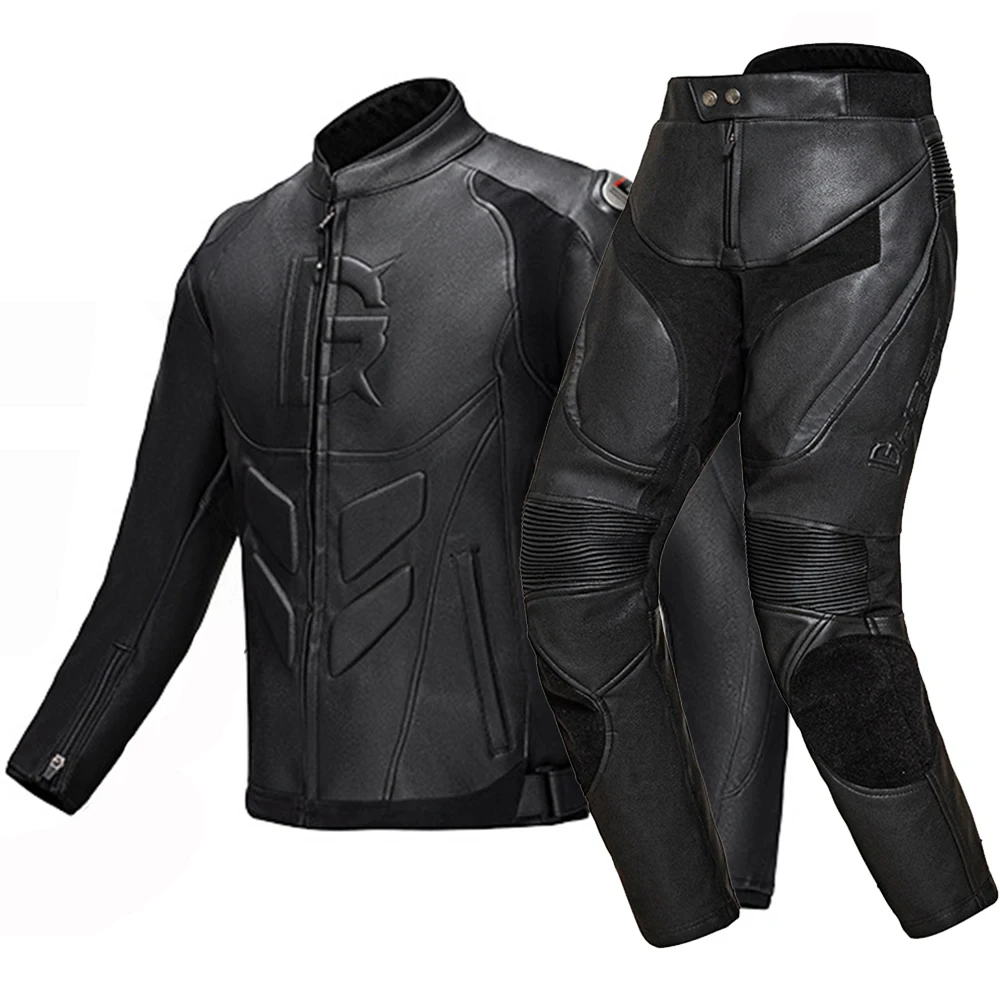 GHOST RACING Winter Motorcycle Jacket Leather Chaqueta Moto